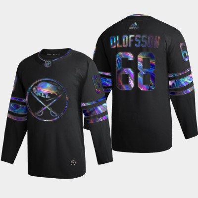 Buffalo Buffalo Sabres #68 Victor Olofsson Men's Nike Iridescent Holographic Collection NHL Jersey - Black Men's